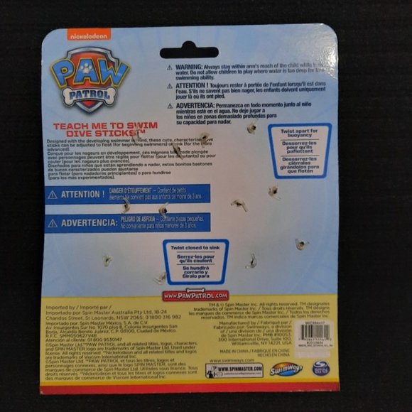 ⚪ $ 9.00 Paw Patrol Kid’s Teach Me To Swim Pool Dive Sticks - Picture 5 of 5